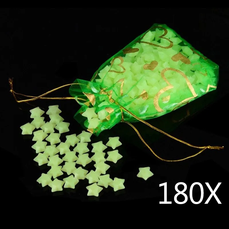 2018 New 180Pcs Stars Glow in the Dark Luminous Fluorescent Plastic Wall Decoration for Kid Home for Wedding 2018 New 180Pcs Stars Glow in the Dark Luminous Fluorescent Plastic Wall Decoration for Kid Home for Wedding