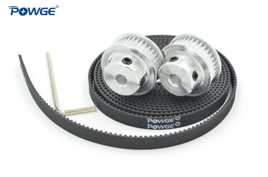 Tanie POWGE 2 sztuk 30 zęby GT2 koło rozrządu otwór 5mm 6.35mm 8mm + 2 metry szerokość 9mm GT2 otwarty pas synchroniczny 2GT koło pasowe 30 zęby 30T