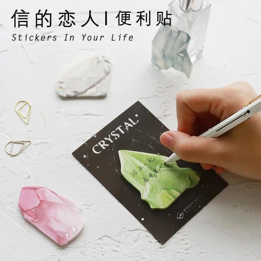 Diamond Shape crystal glass memo pad paper sticky notes notepad