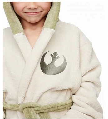 Флисовый халат Star Yoda с ушками джедая банный капюшоном костюм для косплея