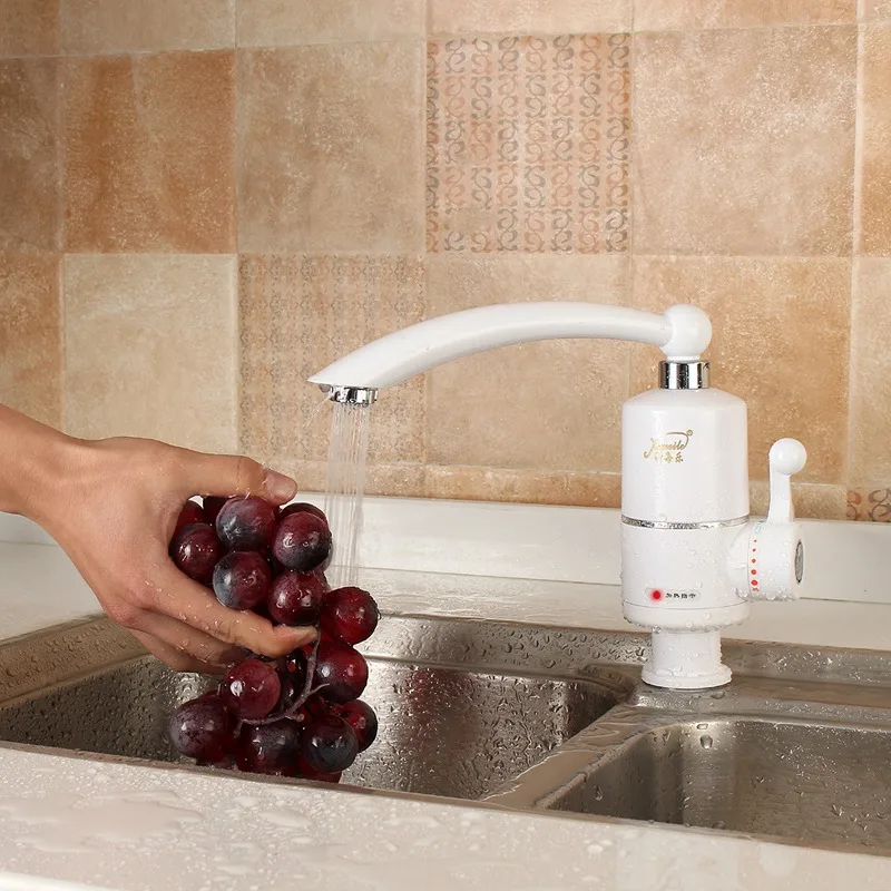 

1Pcs Instant Tankless Electric Faucets Kitchen Water Heater Faucet Tap Single Handle Rotatable Basin Electric Tap AU Plug 220V