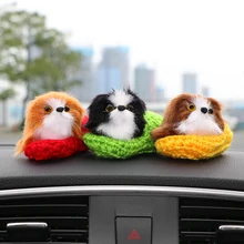 Автомобиль орнамент Симпатичный Мини Главная собака украшения Автомобильный интерьер ручной Крючки Шлёпанцы для женщин щенок Игрушечные лошадки авто Dashboard Декор Интимные аксессуары