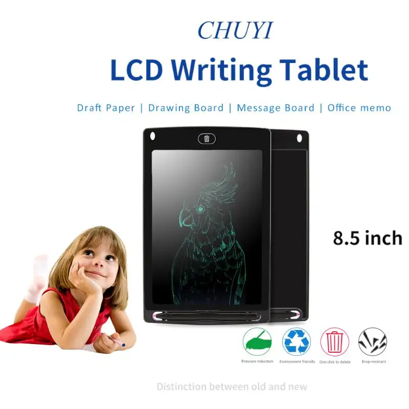 8.5 inch Portable Smart LCD Writing Tablet Electronic Notepad Drawing Graphics Tablet Board with Stylus Pen with CR2016 Battery