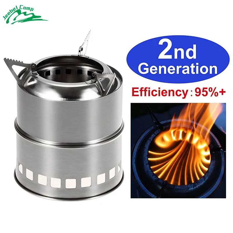 

Jeebel Portable Wood Burning Camping Stove Stainless Steel P Stove camping equipment for Outdoor Backpacking Hiking