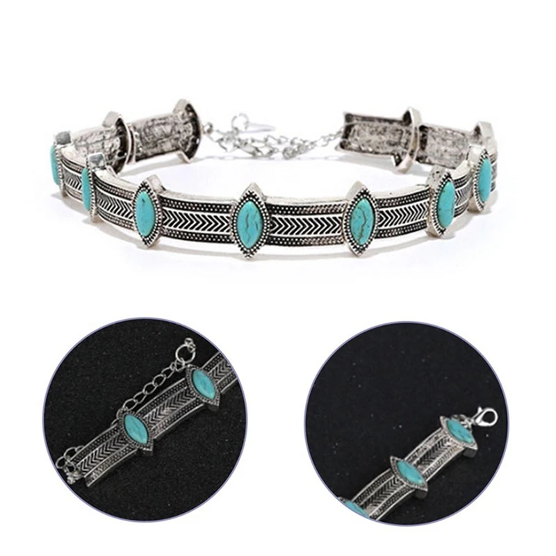 

Ethnic Style Jewelry Retro Cystal Collar Choker Bohemian Statement Necklace