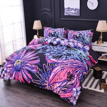 

ZEIMON Floral 3D Printing Bedding Set Flowers Duvet Cover Bohemian Polyester Bedclothes Double Multi Colors 3pcs Home Textiles