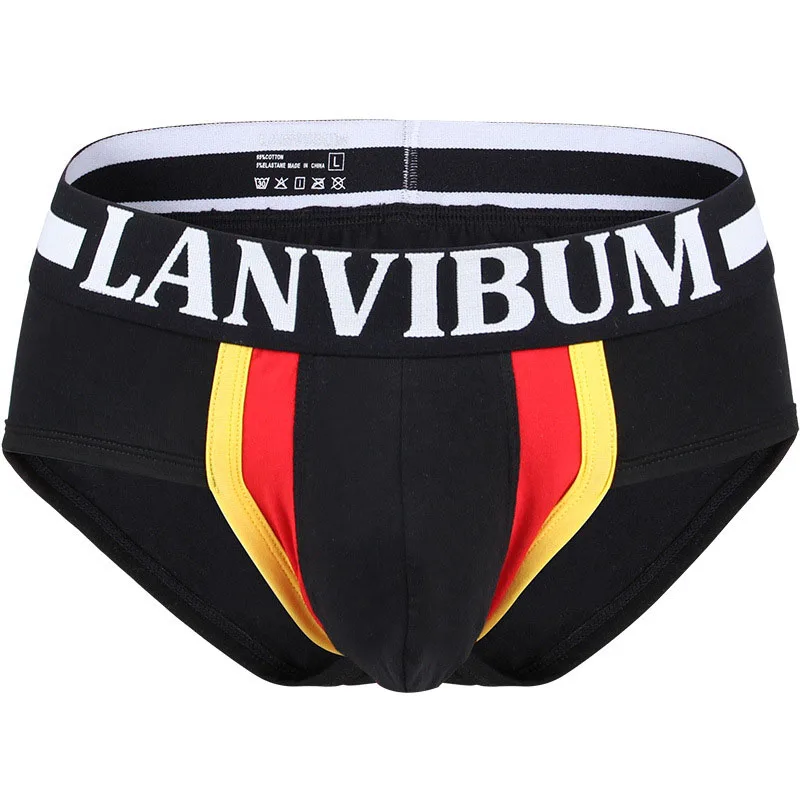 

DEWVKV New Sexy Men's Underwear Briefs Breathable Men Panties Cotton Male Underpant Briefs 6 Colors Man Underwear LXD