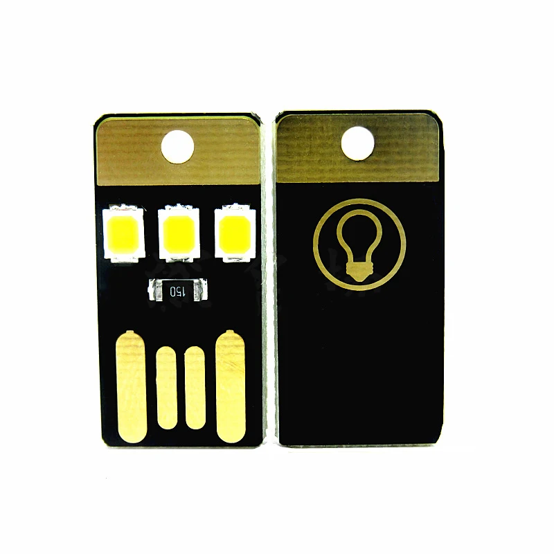 

One-sided 2PCS Pocket Card Lamp Bulb Led Keychain Mini LED Night Light Portable USB Emergency Security Lighting Home Decoration