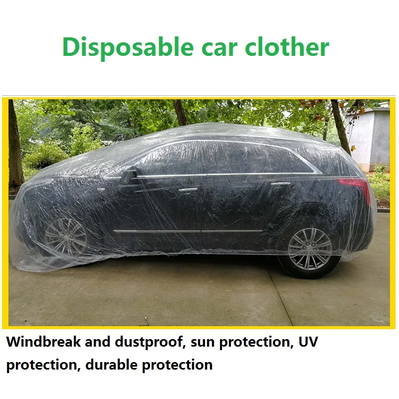 Us 11 32 8 Off Clear Plastic Temporary Universal Disposable Car Cover Rain Dust Garage Us In Car Covers From Automobiles Motorcycles On Aliexpress