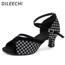 DILEECHI/Женская обувь для латинских танцев; женская обувь для взрослых; мягкая подошва на низком каблуке; летняя танцевальная обувь; мягкая подошва; квадратный танец
