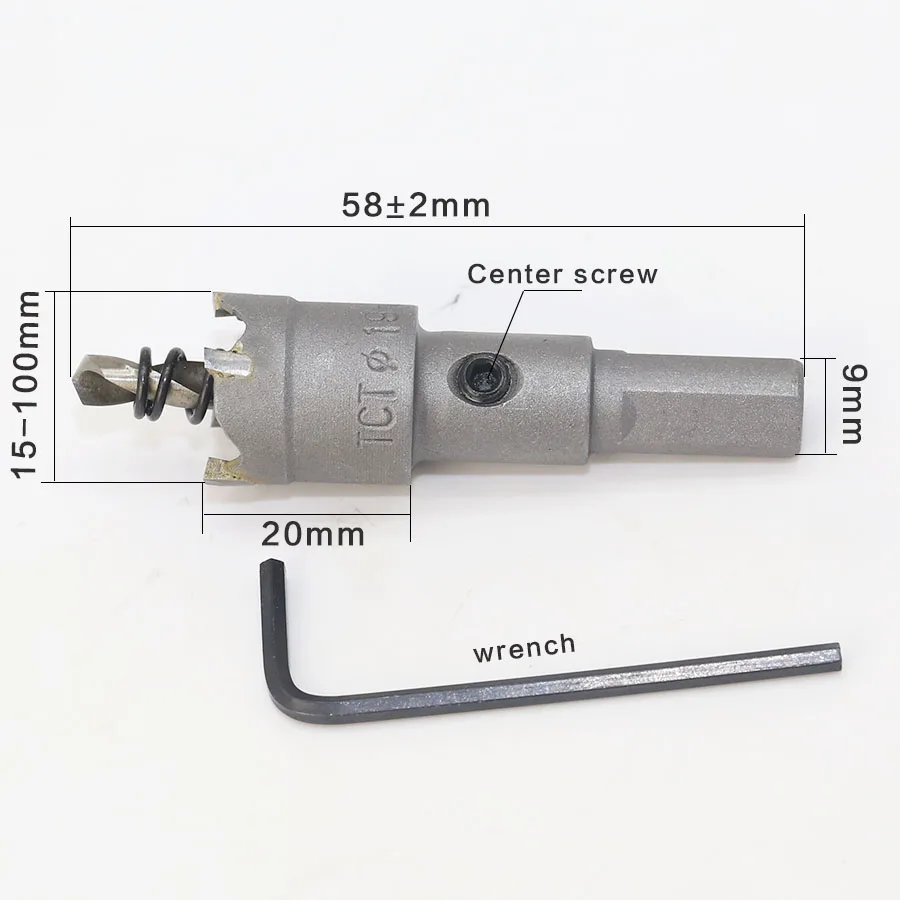 1 шт. Твердосплавный Наконечник TCT сверло Отверстие пила 15-100 мм набор сверл Отверстие пила Резак для сверления из нержавеющей стали металлического сплава