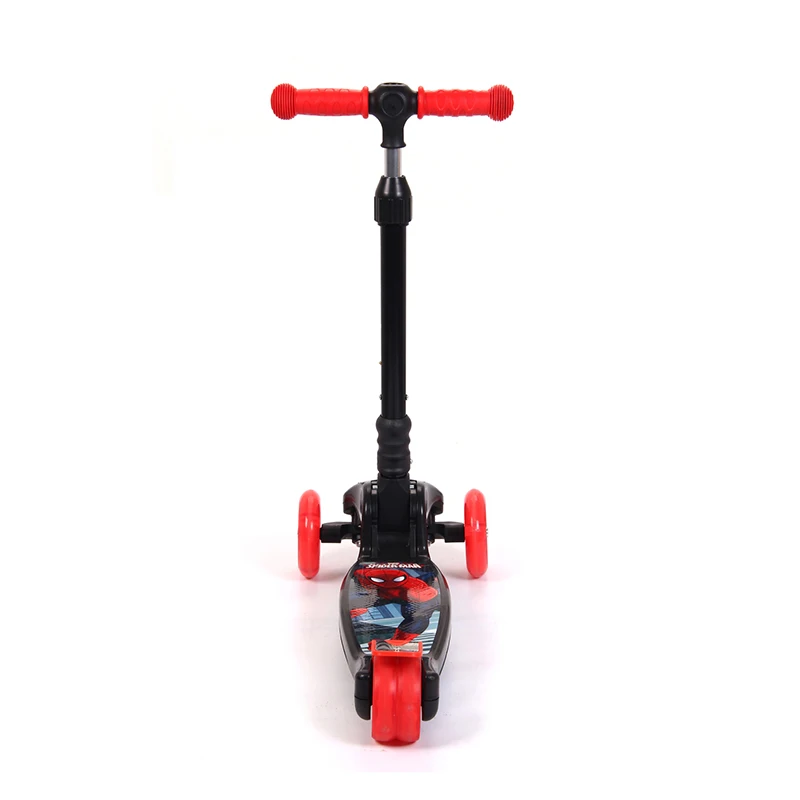Children's Spider Man kick scooter PU Lighting 4Wheels Kids Learning Balance Mini Riding Foldable Scooter (3)