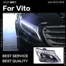 AKD Car Styling Testa Della Lampada per Vito Fari 2013-2018 Tutti I Nuovi Vito HA CONDOTTO il Faro LED DRL Hid Bi xenon Auto Accessori