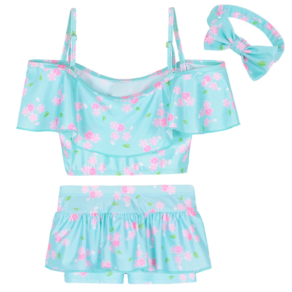 

BAOHULU Girls Clothes Set Cherry Pattern 2017 Summer Children Bechwear Toddler Bathing Suit Split Swimsuit for Girl 3-12 Years