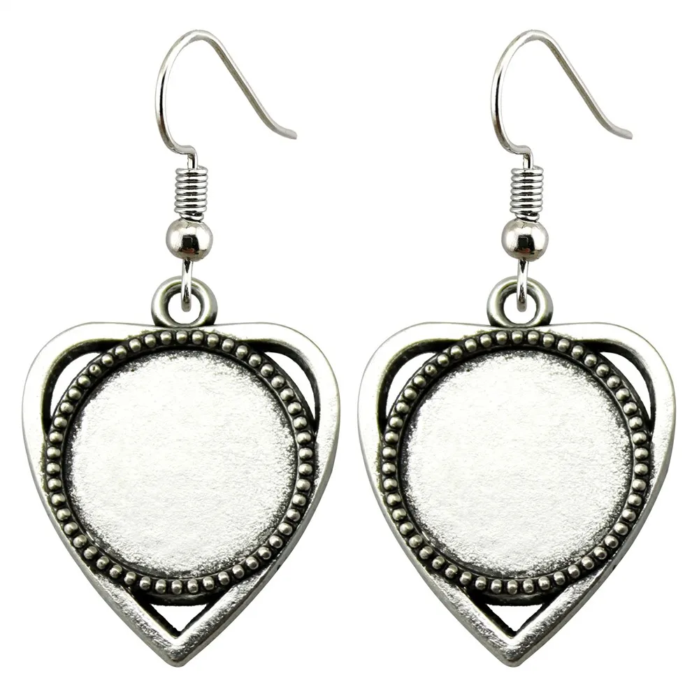 3 Pairs Fit 18mm Round Glass Cabochon Earring Settings Tray Earring Hooks Diy Earrings Base Bezels for Handmade Jewelry Making Jewelry Findings