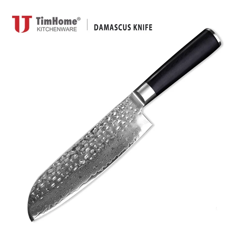 Новый продукт 7 дюймовая Дамасская кухня Santoku Kinfe для мяса с ручкой G10|Кухонные