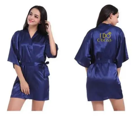 navy blue robe gold writing kimono bridal party robe bridesmaid sister mother of the groom bride robes wedding best gift
