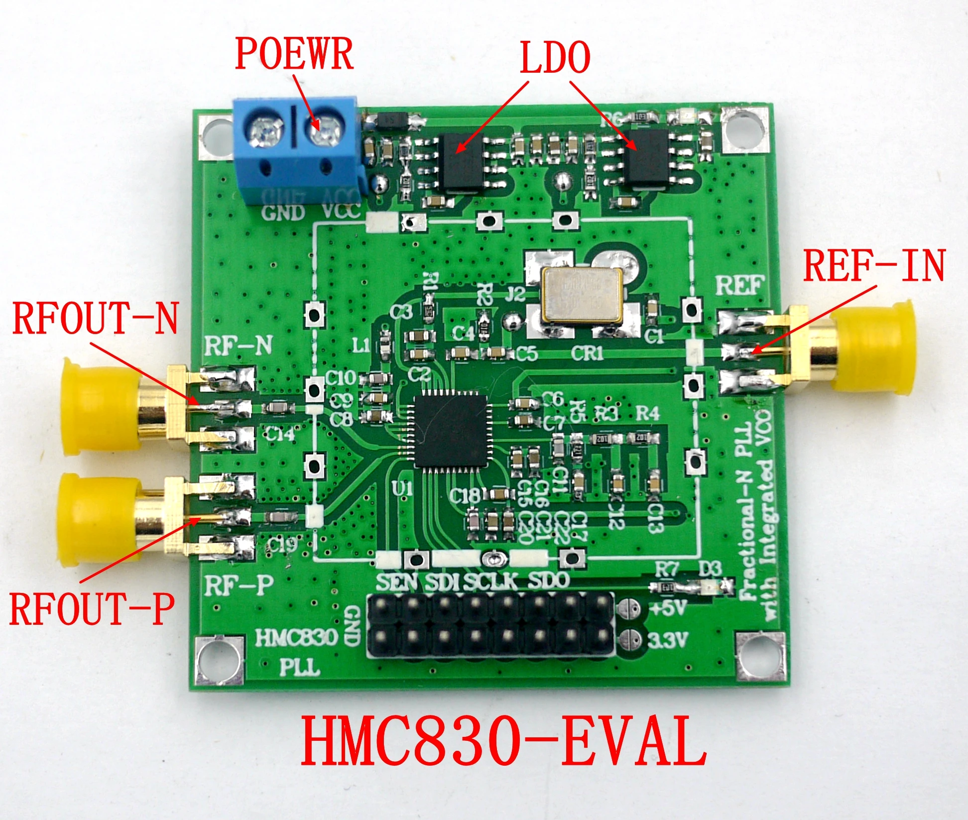 fonte de frequência do baixo ruído hmc830 25mhz ~ 3ghz