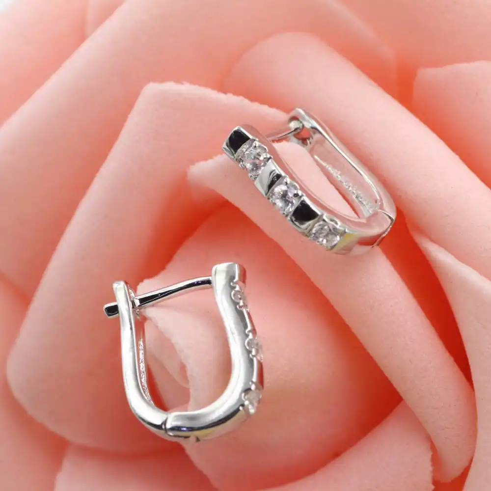 2017 Бесплатная доставка, ювелирные изделия из 925 стерлингового серебра, одна микро-инкрустация серебряные серьги с цирконием, циркониевые серьги с покрытием для женщин