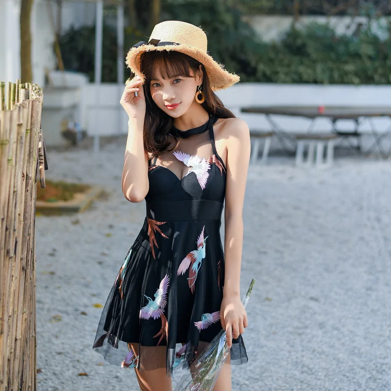

Women Swimsuit Dress with Short Hot Spring Swimwear for Women One Piece Skirt Bathing Suit
