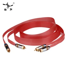 YYAUDIO Pair Nordost Hi-End Red Dawn silver Teflon Audio Speaker Cable with Gold-Plared RCA plug yyaudio 1 pair nordost hi end red dawn telfon audio speaker cable 2 5m 3m gold plated banana plug spade plug