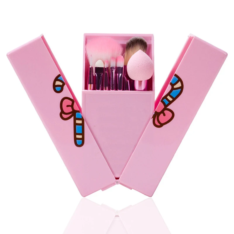 8pcs New Make up Brushes Set Pink Kids Cosmetics Makeup Brush Set Cute Cosmetic Foundation