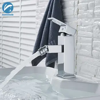 

Chrome Faucet Shower Bathroom Basin Faucet Single Handle Bath Basin Hot Cold Water Mixer Tap Swivel Spout Toilet Water Tap