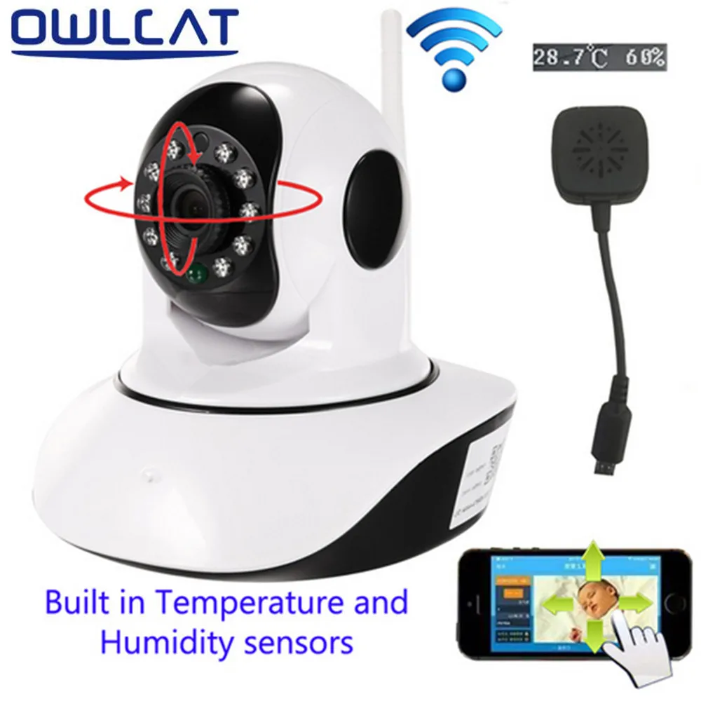 OwlCat IP Camera Wifi Wireless HD 720p Night Vision Security CCTV Camera Baby Monitor Pan/Tilt IR CUT Night Vision SD Card Slot escam hd 720p ir night vision ir cut 1 0mp wireless wifi ip camera pan tilt security mini indoor camera support 32g card qf001