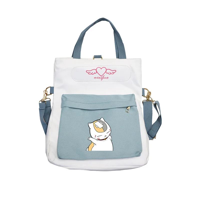 Нацумэ книга друзей Печать Рюкзак Kawaii женские сумки на плечо холщовые школьные сумки Madara Cat сумки через плечо для женщин