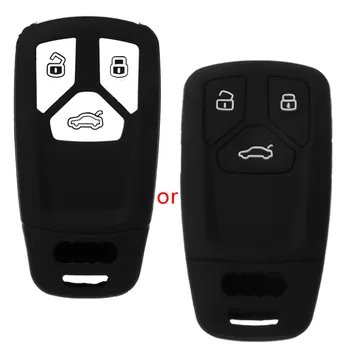 

YIKAA Silicone Car Key Fob Case Cover For Audi A4 A4L 8 S 2017 2016 Allroad Q5 Q7 TT TTS B9-m30