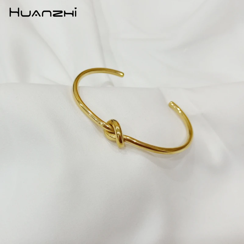 HUANZHI 2019 новый дизайн металл цвета розового золота с медным покрытием узел витая