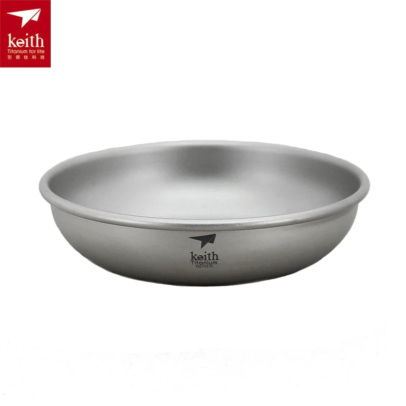 Plato de placa de Camping de titanio para comer al aire libre