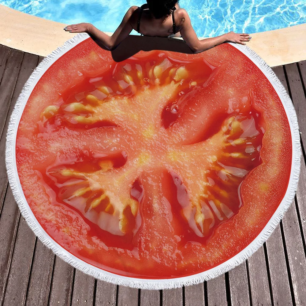 Фруктовое оранжевое лимонное мультяшная микрофибра с принтом арбуза круглое