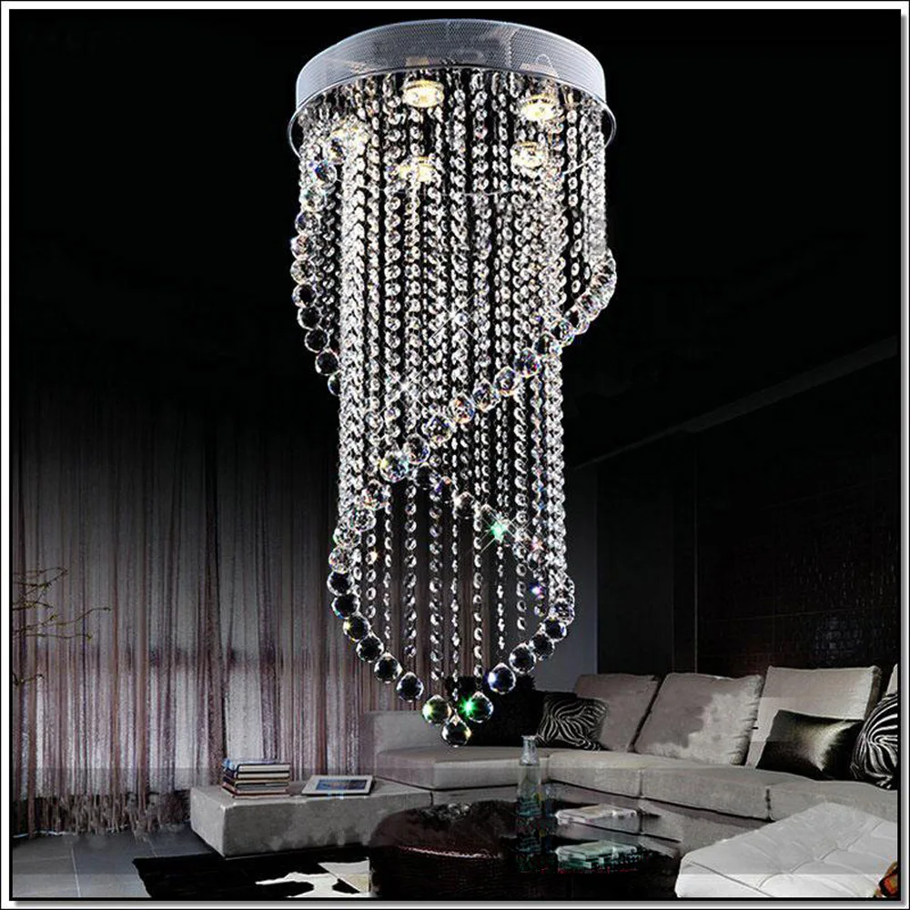 Us 169 28 54 Off Modern Crystal Chandelier Living Room Restaurant Curtains Hanging Wire Double Helix Bedroom Lighting In