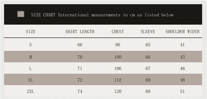 African Clothing Size Chart