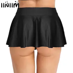 Модные женские сексуальное мини-юбки эластичные активный мини-шорты с внутренними шортами обтянутый легкие юбки для производительности