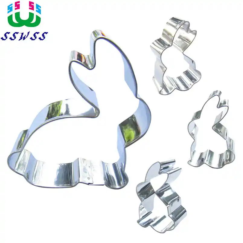 Ferramentas de metal de forma de coelho branco pequeno está fazendo bolos biscoitos sobremesas bolinhos pastrys bons moldes de cozimento, venda direta