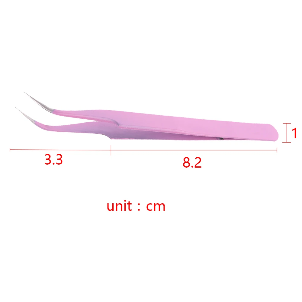 1 шт. Пинцет Pro Розовый Наращивание ресниц изогнутый прямой Изогнутый пинцет из нержавеющей стали пинцет для накладных ресниц зажим инструмент для макияжа