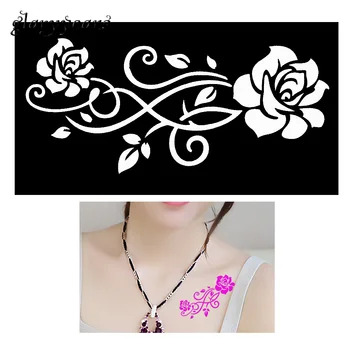 

1 Piece Indian Henna Tattoo Stencil Rose Flower Design Women DIY Back Body Art Airbrush Painting Small Henna Tattoo Stencil G152