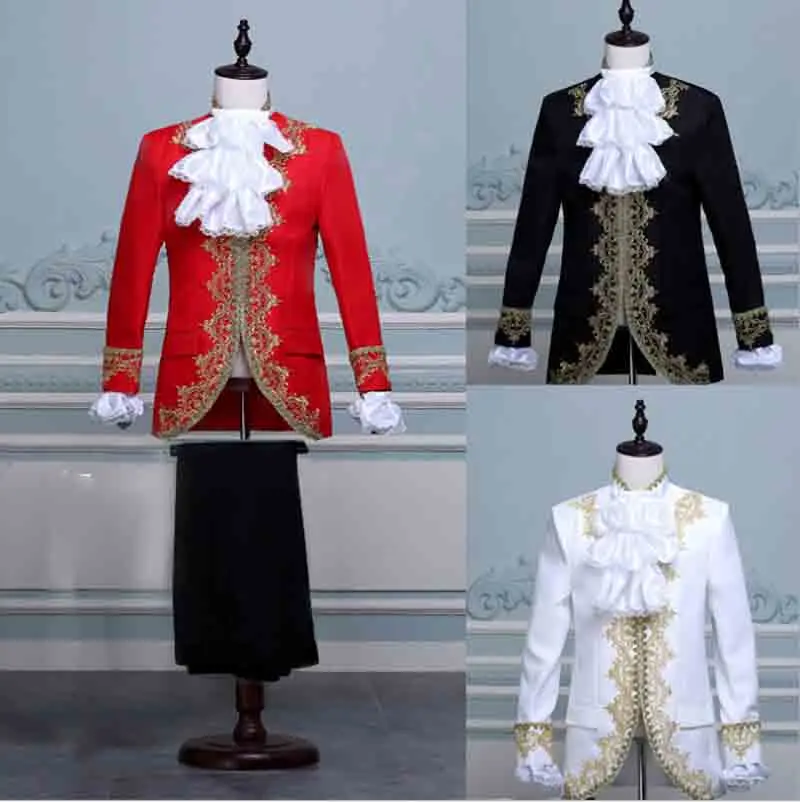 

Men`s Deluxe Suit Vintage Medieval Victorian Groom Wedding Suits Tuxedo For Men Blazer Terno Male Cosplay Costume Plus Size XL