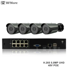 BFMore H.265 5.0MP 4.0MP POE 4CH NVR Kit CCTV System IP Camera IP67 Outdoor Weatherproof Video Security Surveillance Set Seetong