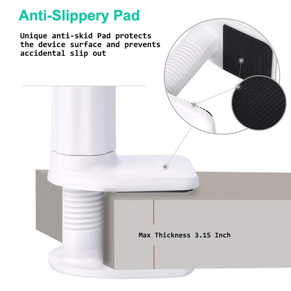 Ascromy Flexible Gooseneck Long Arm Clip Universal Cell Phone Holder Lazy Bracket Mobile Phone Stand For iPhone X Xiaomi Soporte (4)