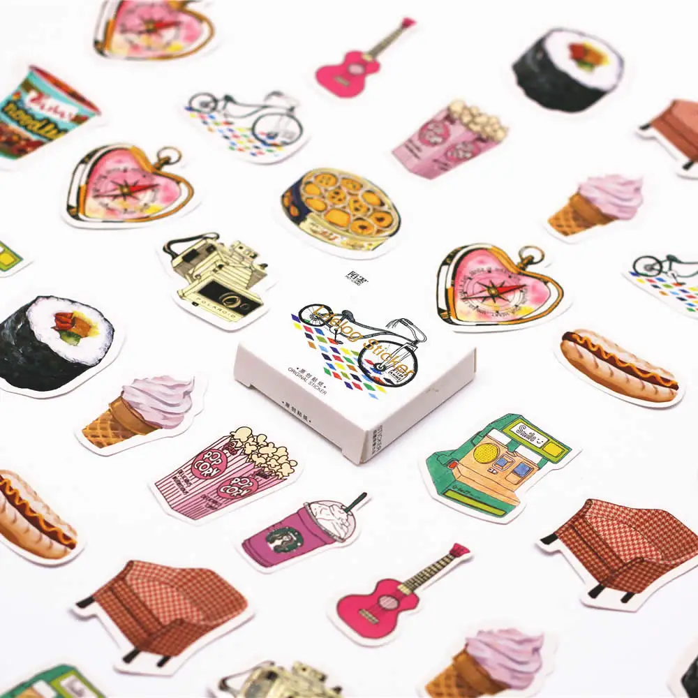 

40Pcs/Set Free Shipping Articles of Life Memo Pad Diary Sticker Planner Scrapbooking Stationery Sticker Escolar School Supplies