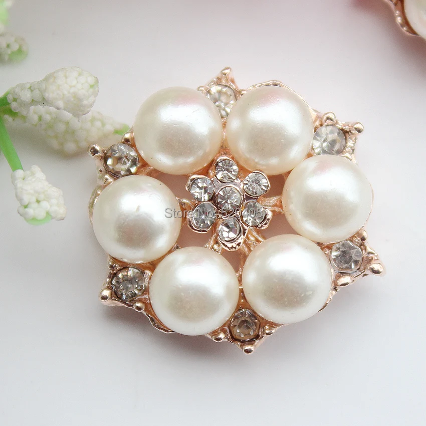 

2.5cm flat back brooch for invitation cards,alloy rhinestone button ,pearl button decoration for wedding