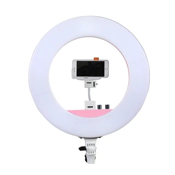 

R480C Professional LED Ring Light 18"Outer 12"Inner Bi-Color Photography Video Studio Light For Smart Phone Camera Youtube Live