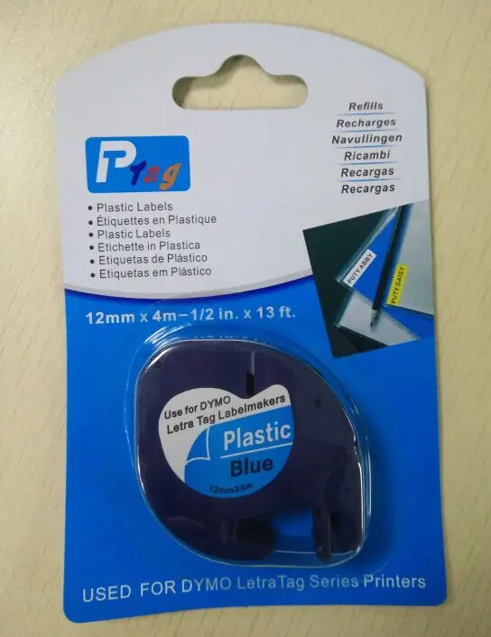 Black on blue gum LT-100H Этикетка Бумага за клеем водонепроницаемые различные цвета наклейки, Этикетка Бумага 12 мм* 4 м - Цвет: Black on blue gum