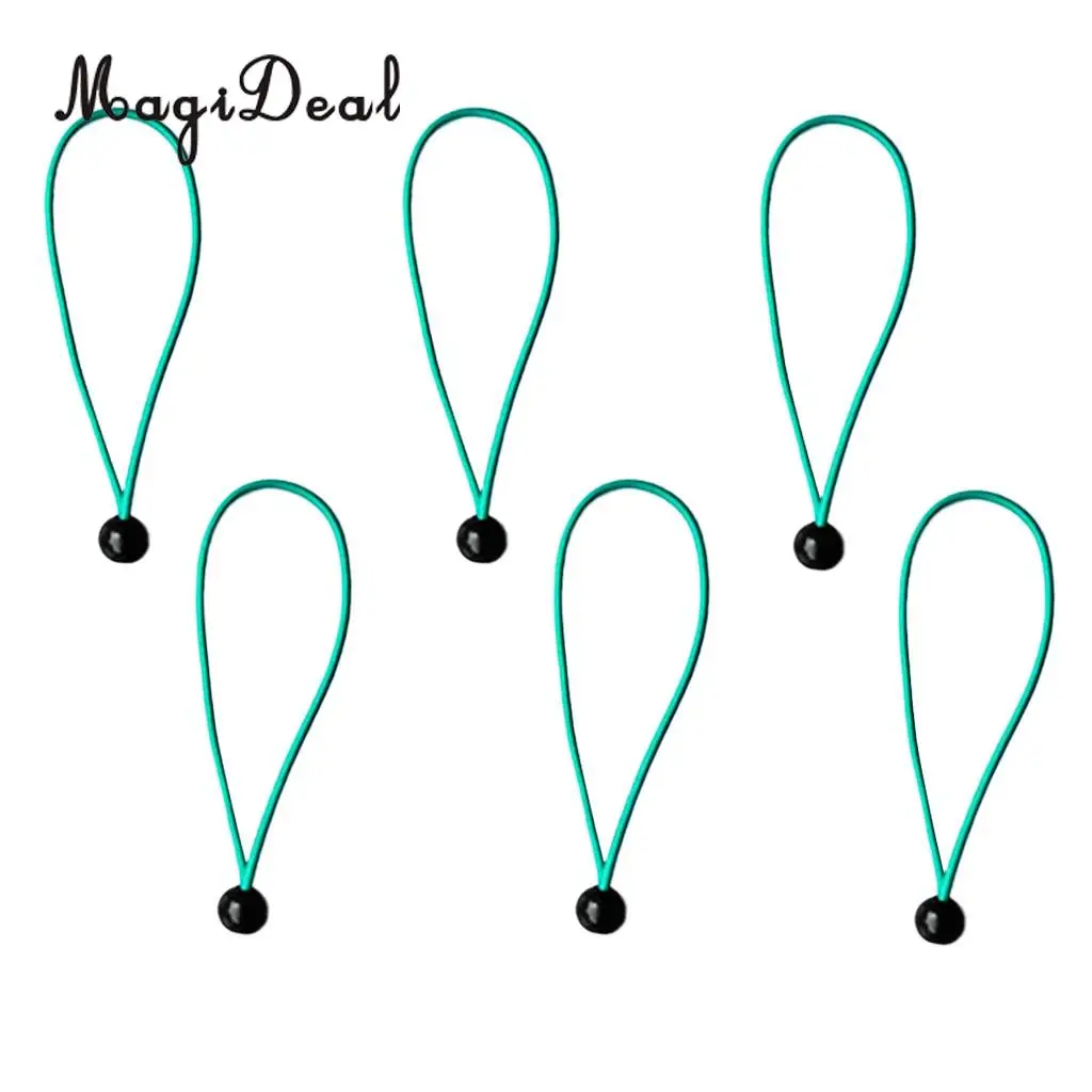MagiDeal Hot 6Pcs 15cm 3mm Heavy Duty Elastic Ball Bungee Cord Tarp Tent Awning Fixing Tie Down Canopy Strap for Caving Climbing