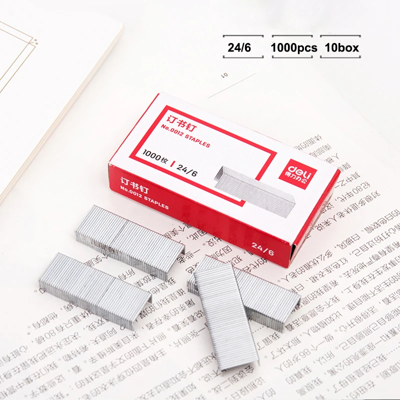 Оптовая продажа Deli скобы 10 коробка 1000 шт./кор. 24/6 12x6 мм подходит для No 12