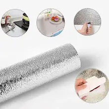 1 rollo de papel de aluminio, armario autoadhesivo grueso, cocina impermeable, lámina de aluminio a prueba de aceite, accesorios de cocina de protección para estufa de Gas