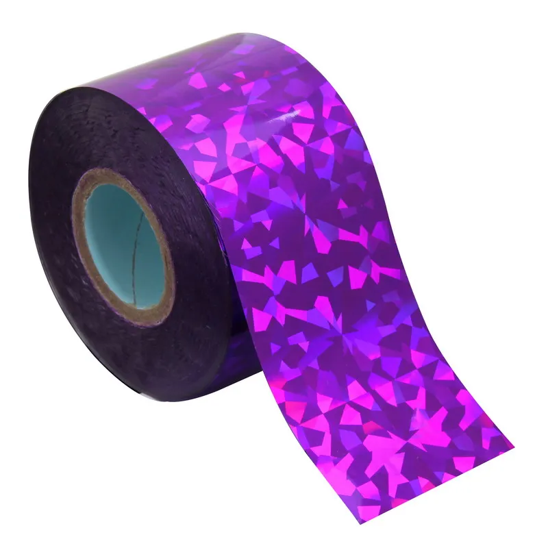 

1 Roll 120m*4cm Glitter Purple Nail Art Transfer Foil Rainbow EffectNails Tip Decal DIY Decorations Paint Fingernails WY234